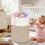 Woven Laundry Basket for Clothes, 80L Large Rectangle Laundry Hampers with Beads Tassel, Nursery Storage Basket for Toys, Tall Dirty Clothes Hamper for Bedroom Aesthetic, Laundry Room Organization - Image 6