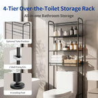 Delamu Over Toilet Storage Rack, 4 Tiers (71.9" H) Bathroom Organizer Shelf - Image 4