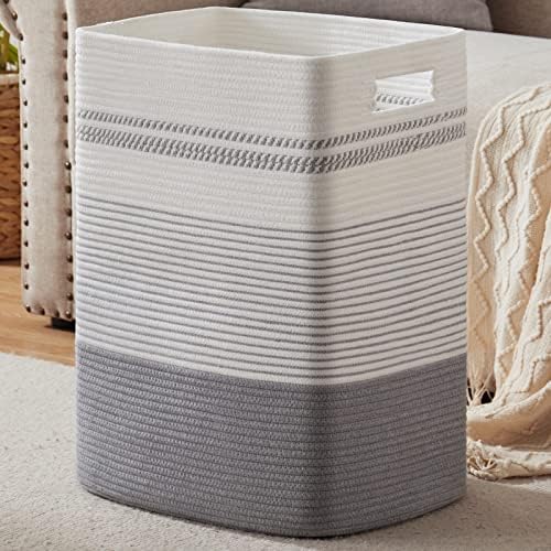 80L Large Cotton Rope Laundry Basket for Bedroom & Laundry Room, Tall Clothes Hamper with Sturdy Handles, Neutral Storage Bin Capable of Holding Blankets and Toys by SIXDOVE