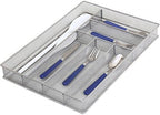 YBM Home Stainless Steel Silverware Tray Organizer for Kitchen Utensils, In-Drawer Cutlery Tray Mesh Utensil Drawer Organizer with 6 Compartments for Kitchen and Office by YBMHome