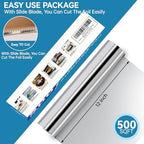 Aluminum Foil Roll, 12in x 500Sq Ft Aluminum Foil, Thick Strong Tin Foil with Cutter, Food Safe Cling Wrap for Cooking, Baking, Roasting, Grilling, Freezer Storage - Image 2