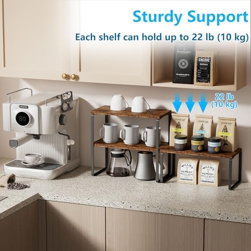 Golener Kitchen Counter Organizer, Countertop Shelf, Adjustable, Stackable - Image 4