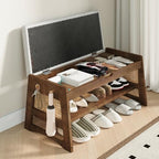Shoe Rack Bench with Flip-Top Storage, 35.4" W x 15.7" H Solid Wood Entryway Bench Shoe Organizer with Cushion Side Hooks for Front Door Entrance Hallway Foyer Closet Living Room Bedroom by RedefineModernLiving