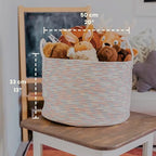 OrganiHaus Round Toy Basket & Blanket Basket, Cotton Rope 20x13" - Image 2