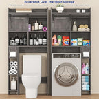 kepptory 30" W Over the Toilet Cabinet with Sliding Barn Door, Dark Grey - Image 3