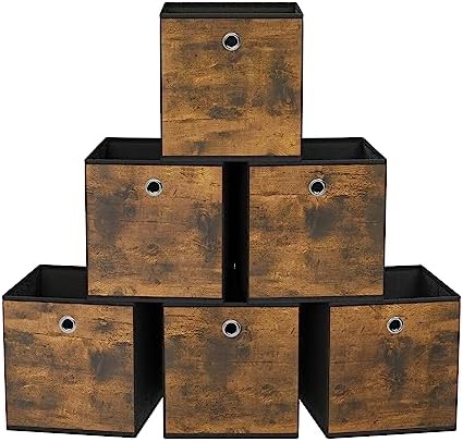 SONGMICS Storage Cubes, Set of 6, 13-Inch Foldable Closet Organizers by SONGMICSbySONGMICSHOME