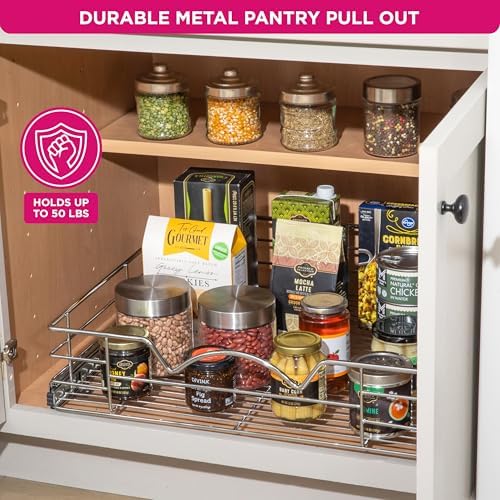 HOLDN’ STORAGE Pull Out Cabinet Organizer, Pantry Drawer, 22"W x 21"D x 5"H - Image 4
