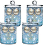 MNSRUU 4 Pack Qtip Holder Organizer Dispenser Christmas Bell Ornaments Bathroom Storage Canister Cotton Ball Holder Bathroom Containers for Cotton Swabs/Pads/Floss - Image 7