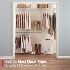 Rubbermaid Configurations Custom Closet Kit 3-6 Ft. Adjustable Metal Wire Shelving White Finish Expandable Organization System Hardware Included for Home Closet/Pantry/Laundry/Mudroom - Image 2