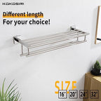 KOKOSIRI Bath Towel Rail Bathroom Towel Rack Towel Holder 24 Inch Towel Shelf with Double Towel Bars Wall Mounted SUS 304 Stainless Steel, Polished Chrome, B6005CH-L24 - Image 5