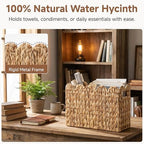 StorageWorks Scalloped Magazine Basket, Wicker Magazine Holder, Book Basket - Image 4