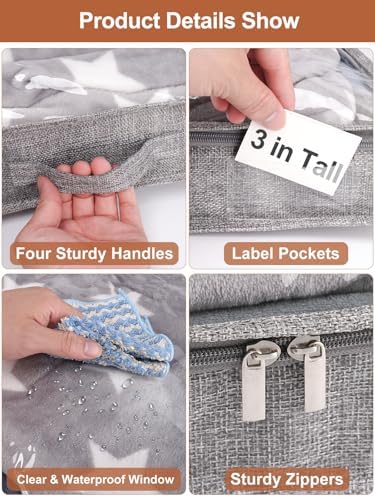 punemi Low-Profile Under Bed Storage Containers, 20 x 40 x 3 in, 4 Pack - Image 6
