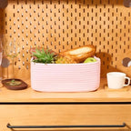 MiniArk Small Storage Baskets for Organizing | Closet Organizer Bins | Shelf Toy Basket | Woven Rope Baskets | Cube Decorative Box | Shallow Basket | 13x8.5x5.1” | 4 Packs Light Pink - Image 5