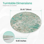 ZL ZELing 35.4" Lazy Susan Turntable – 360° Sinteredstone Silent Anti-Slip Turntable, Table Top Centerpiece for Kitchen, Pantry, Spice Rack, Refrigerator & Dining Table, Green - Image 2