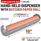 Hand-Held Paper Roll Dispenser with 18" x 100' Pink BBQ Butcher Paper - Image 2