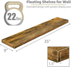 Sorbus Floating Shelves for Wall Storage (35 Inch, 2 Pack, Rustic Brown) - Image 3
