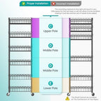 SINGAYE 6 Tier Shelf Wire Shelving Adjustable Storage Shelves Basket Rack - Image 6