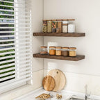 RICHFOCUS Bathroom Floating Shelves for Wall 2Pack|Rustic Brown|32" L - Image 4