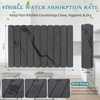 Stone Dish Drying Mat for Kitchen Counter, 24 x 16 Inch(Dark Gray Marble) - Image 2