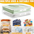 Plastic Storage Bags with Easy-Glide Zipper, Pack of 8, Durable Clear Vinyl Zippered Storage Bags for Clothes Sweaters Comforters Blankets Sheets Bedding (18 x 15 x 4 Inch, Transparent White) - Image 6