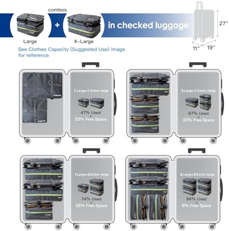 Grand Fusion Stow-N-Go Hanging Travel Shelves, Packing Organizer for Luggage. Carry on Closet for Suitcase. Expandable Packing Cube. Travel Essentials. (Dark Gray - L, L = (L) 11.8" x (W) 11.8") - Image 6