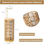 Trongee Freestanding Toilet Paper Holder with Storage,Goldn Handmade Woven Toilet Paper Roll Holder Stand,3 Rolls of Tissue Holder for Bathroom,Rattan Sturdy Boho Bathroom Toilet Paper Storage - Image 2