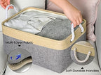 TheWarmHome Storage Bins for Organizing,Sturdy Storage Basket, Decorative Foldable Storage Baskets for Shelves Closet Toy (Gold&Grey Medium - 3 Pack 13.8L×9.8W×6.7H inch) - Image 3