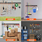 TVKB 51'' All Metal Garden Tool Organizer Adjustable Garage Tool Organizer Wall Mount Garage Organizers and Storage with Heavy Duty Hooks Tool Hangers for Garage Wall, Shed, Garden - Image 6