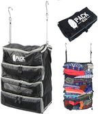 Pack Gear Hanging Carry-On Organizer - Our Fitted Hanging Luggage Organizer Perfectly Fits Any Carry On - Our Packing Cubes For Travel Use Mesh Windows to Make Finding Clothes Easy (Black, M) by PackGear