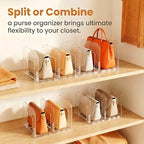 2 Pack Purse Organizer for Closet Clear Acrylic Shelf Dividers for Large Medium Bag Pocket Book Clutch, Expandable Handbag Organizer for Display & Storage, 8-Slot Purse Holder Max Length 24'' - Image 6