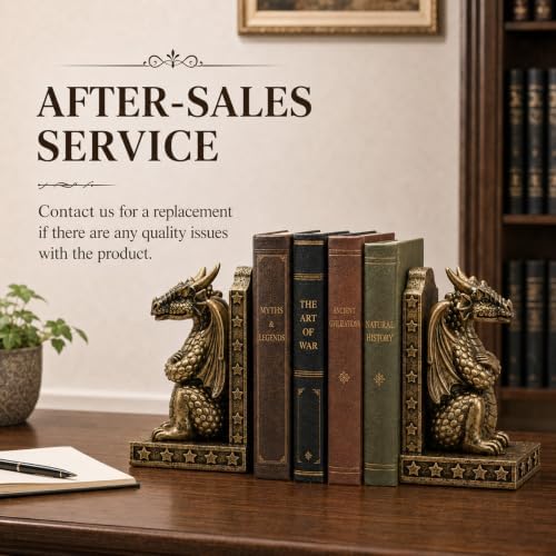 Dragon Bookends - Decorative Book Ends for Shelves - Image 4
