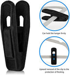 Tinfol 50pc Velvet Hanger Clips, Black Strong Finger Flocked Clips, Large Opening Clip Clothes Pin, Pants Hangers Clip for Thin Clothes Hangers - Image 4