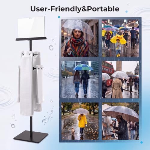 Wet Umbrella Stand with Free 400 Bags, 43" Metal Holder - Image 7