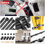 128PCS Cable Management Box 3Pack Cable Management Kit for Power Strip to Hide Wires,Cord Hider Boxes,Cord Box Safe ABS Material Wire Organizer of Cable Clips Sleeve for Home & Office, Black - Image 4