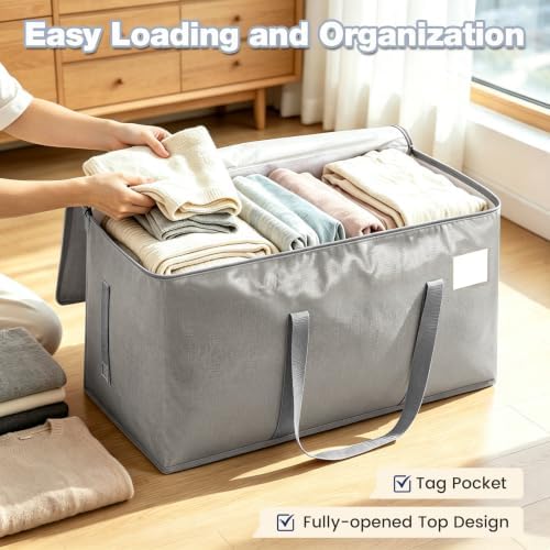 6 Pack Heavy Duty Waterproof Moving Bags, Foldable Totes - Image 3