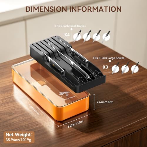 MAD SHARK 2-in-1 Knife Drawer Organizer, Silverware Organizer with Lid - Image 5