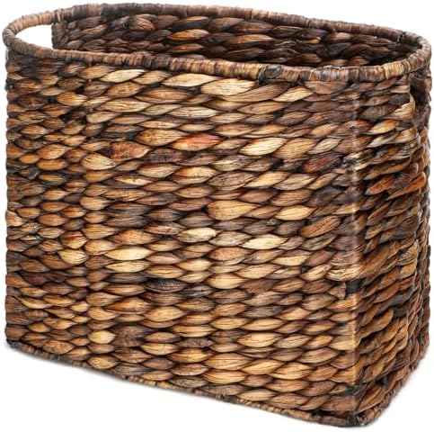 Tatuo Woven Magazine Holder Basket, Tall Seagrass Storage, Dark Brown by Tatuo