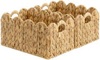 StorageWorks Scalloped Water Hyacinth Baskets, Large Scalloped Baskets by StorageWorks