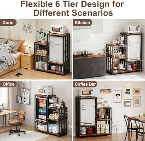 MAJALiS Mini Fridge Microwave Combo Stand Cabinet Shelf with Storage Space - Image 5