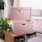 Prandom Large Storage Boxes with Lids,Pink-43x30x30cm,Foldable,3-Pack - Image 2