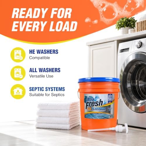 Ultra Fresh 6X Platinum 5 Gallon Liquid Laundry Detergent, Concentrated Laundry Soap with Deep Cleaning Power for Washing Machine, Original Blue - Image 5