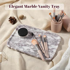 Karibiber Luxury Marble Vanity Tray, Bathroom Tray Countertop, Calacatta Marble/Stone, Home Decorative Dresser Organizer, Storage for Kitchen Sink, Perfume Jewelry Holder(Purple&White) - Image 5