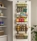 Mefirt 12 Inch Wide Narrow Over The Door Pantry Organizer 6-Tier Black by Mefirt