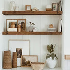 QEEIG Long Floating Shelves for Wall (Brown, Set of 2, 35.4") - Image 6