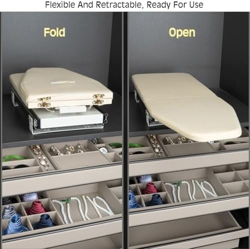 Pull-Out Ironing Board,Free Rotation Retractable Ironing Board,Foldable Hideaway Ironing Board Closet,Simple Installation,for Home Apartment (Color 2-80X30Cm) - Image 7