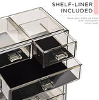 Sorbus Makeup Organizer, 6-Drawer Acrylic 2-Piece Set (Black Jewel) - Image 6