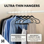 HOUSE DAY Black Plastic Hangers 60 Pack, Ultra-Thin Heavy Duty Non-Velvet - Image 3