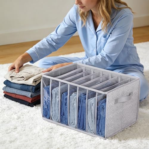 Zilink Wardrobe Clothes Organizer Storage Bin with Dividers, 3 Pack - Image 5