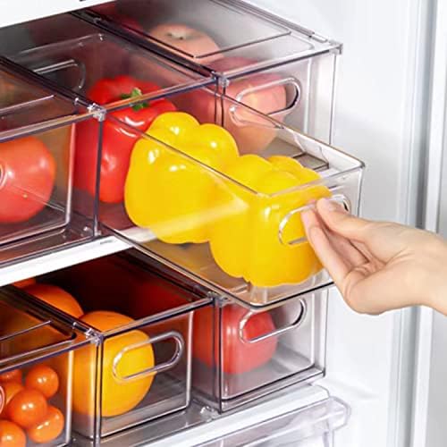 LALASTAR 2 Pack Fridge Organizer with Pull-out Drawer, Stackable Freezer Organizer Bin, Pantry Organization and Storage, BPA Free, 3.17QT by TheHouseofCoshonwol