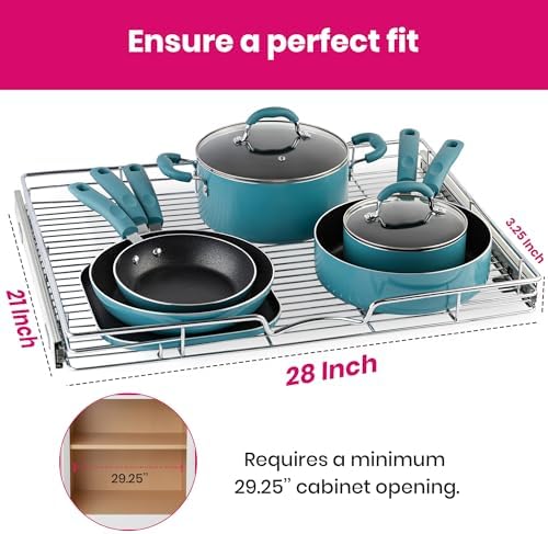 HOLDN’ STORAGE Pull Out Cabinet Organizer, 28”W x 21”D Cabinet Drawer - Image 3